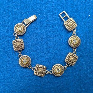 Brighton Heiress Crystal Link Bracelet - two-tone silver plated, glass crystals